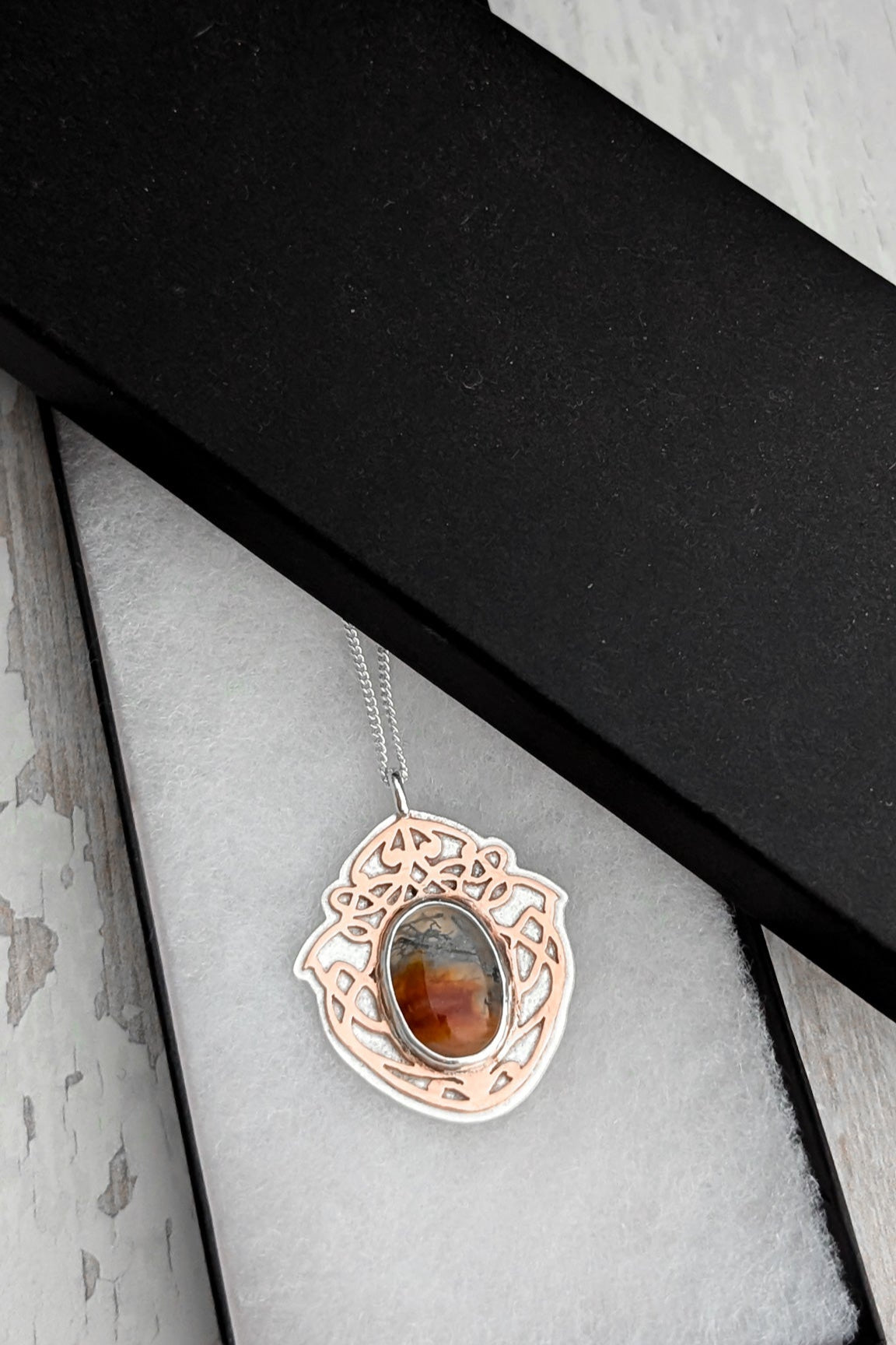 Sterling silver and copper Scottish necklace