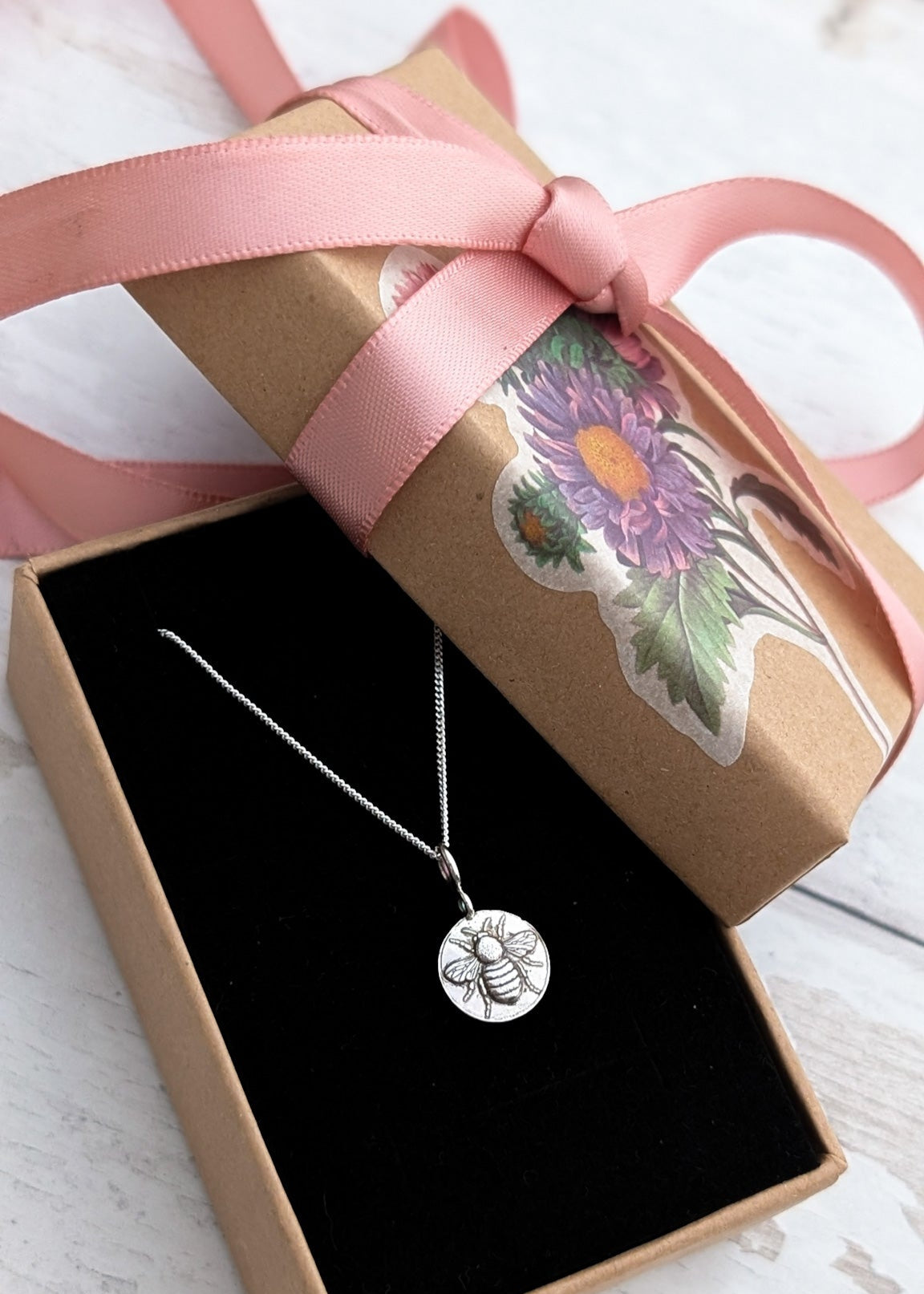 Pretty bee necklace gift idea
