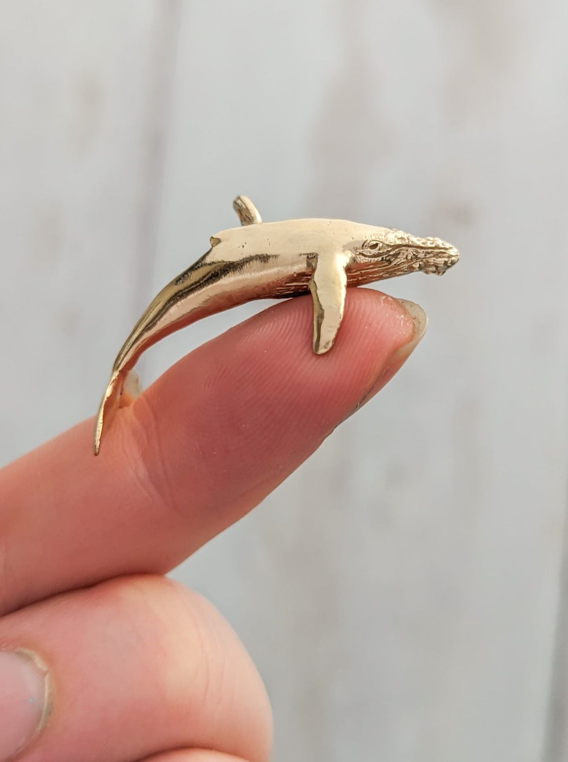 Petite detailed 3cm humpback whale charm