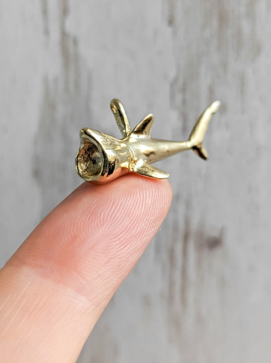 Tiny reailstic basking shark necklace