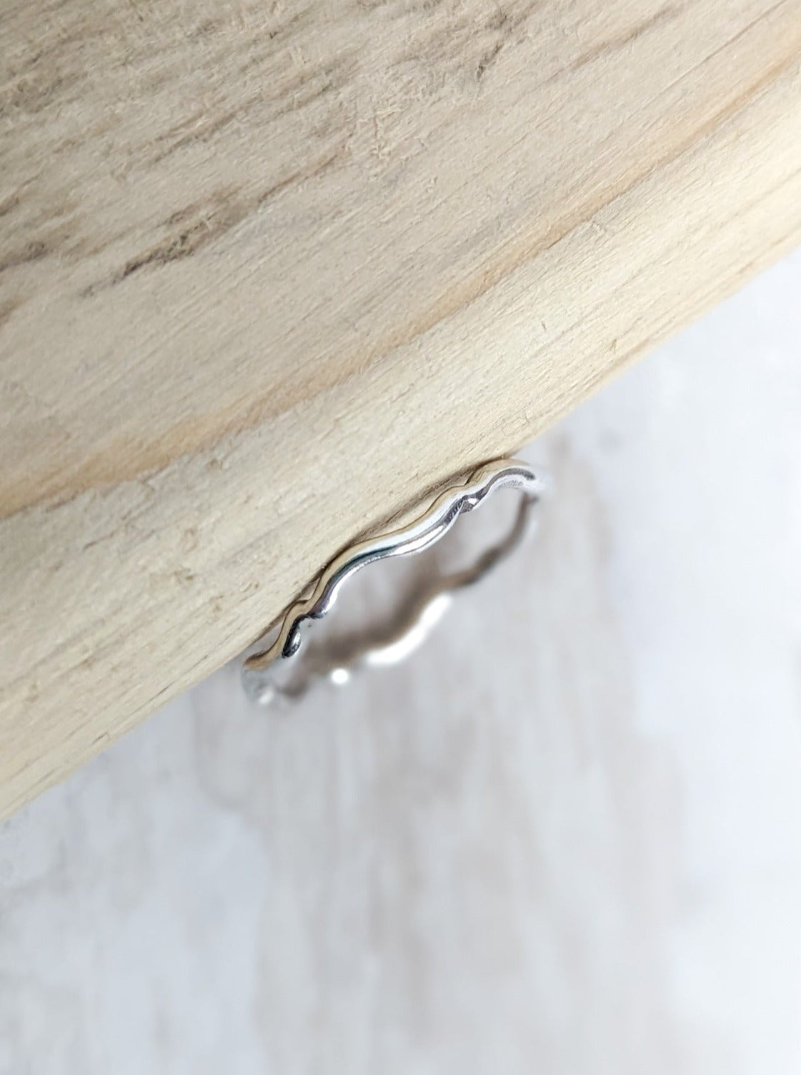 Stacking silver wave ring