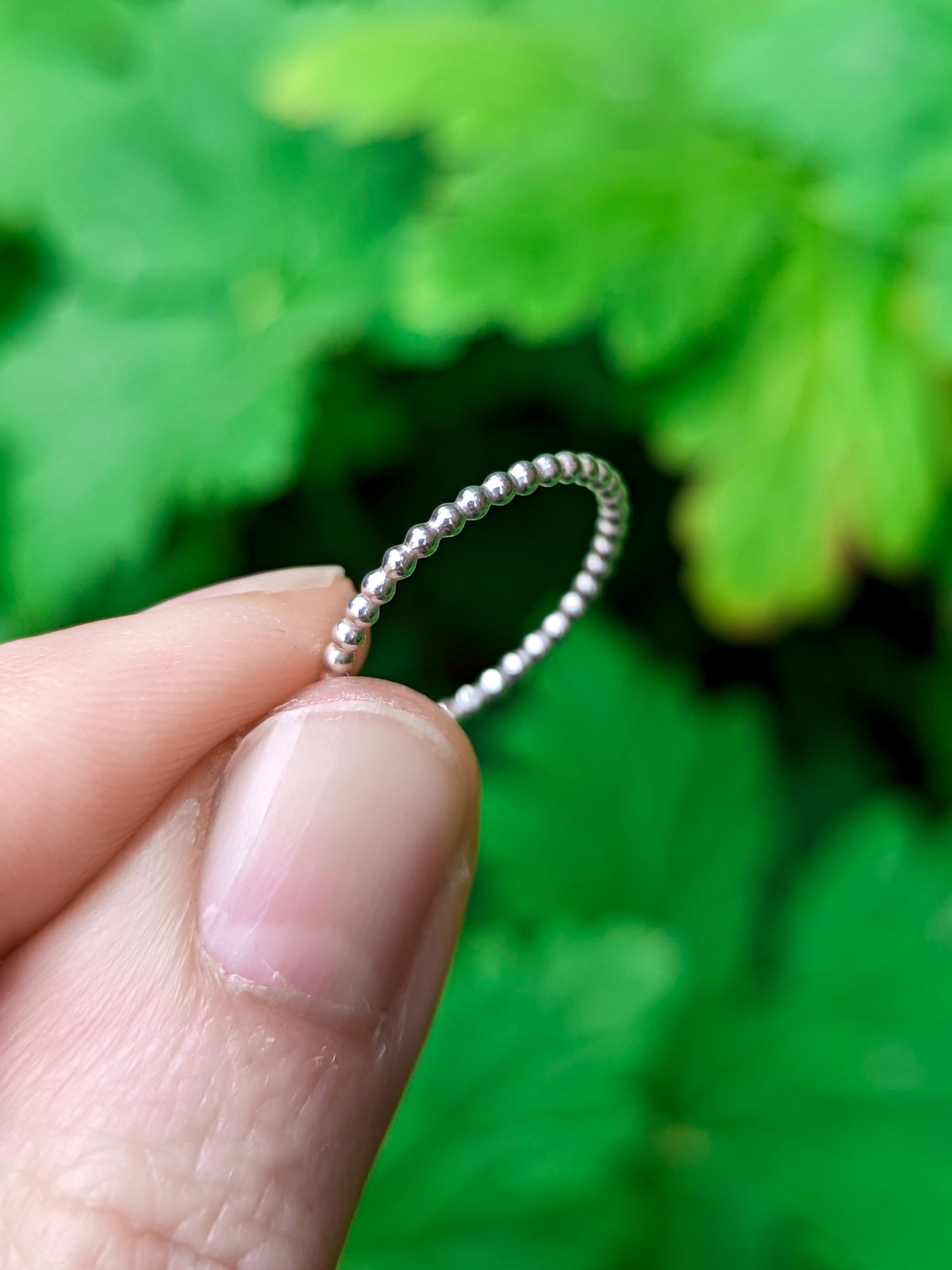 Subtle silver bubble ring