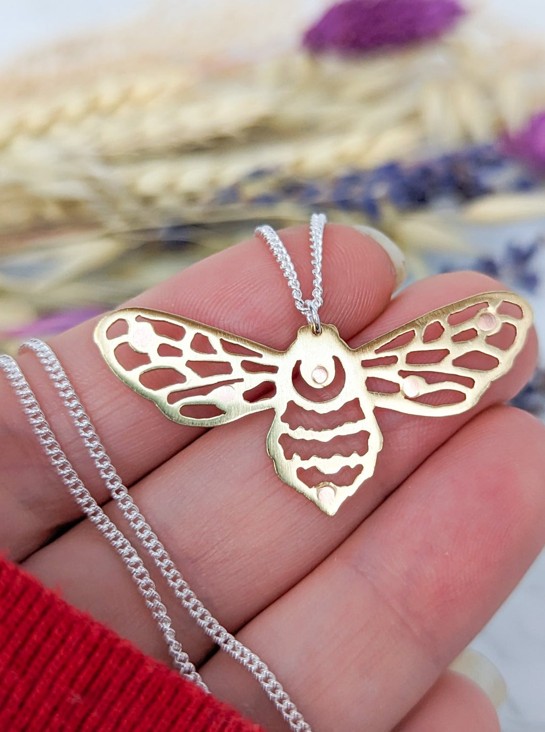 4cm gold bee necklace