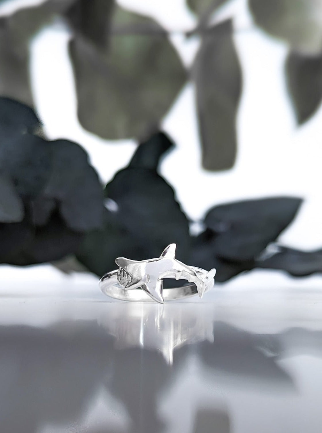 Sterling silver shark ring