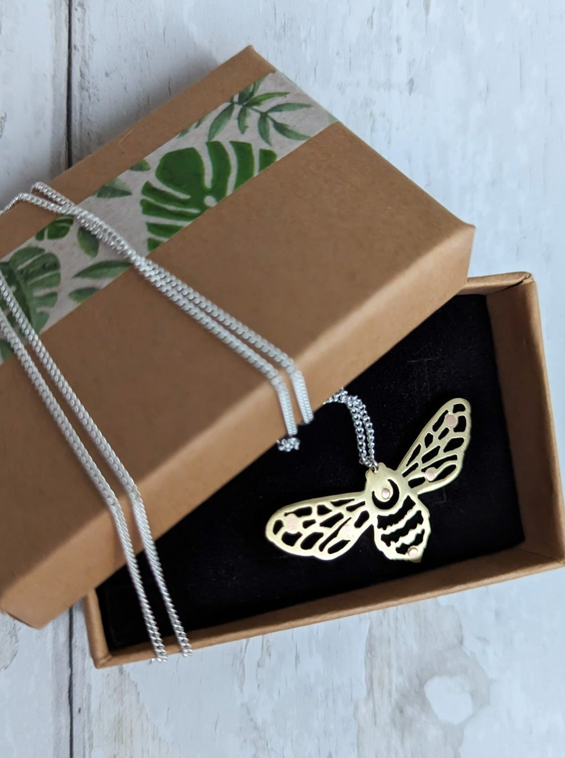 Manchester bee gold necklace