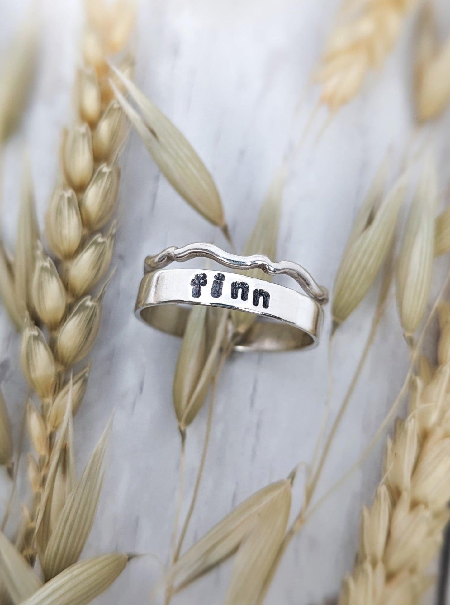 Stackable custom letters ring