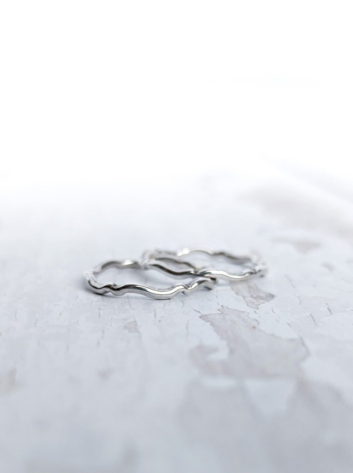 Stackable petite wave rings