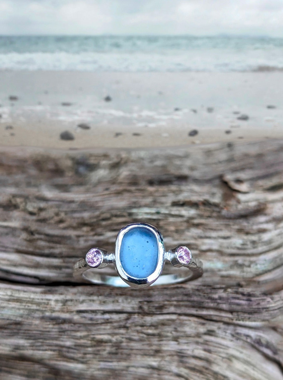 Scottish sea glass engagement ring