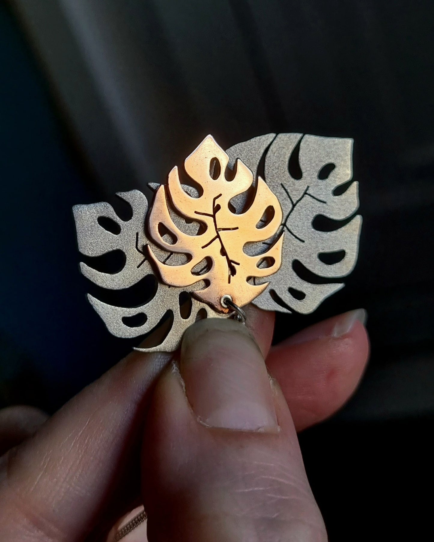 Sterling Silver Monstera leaf pendant
