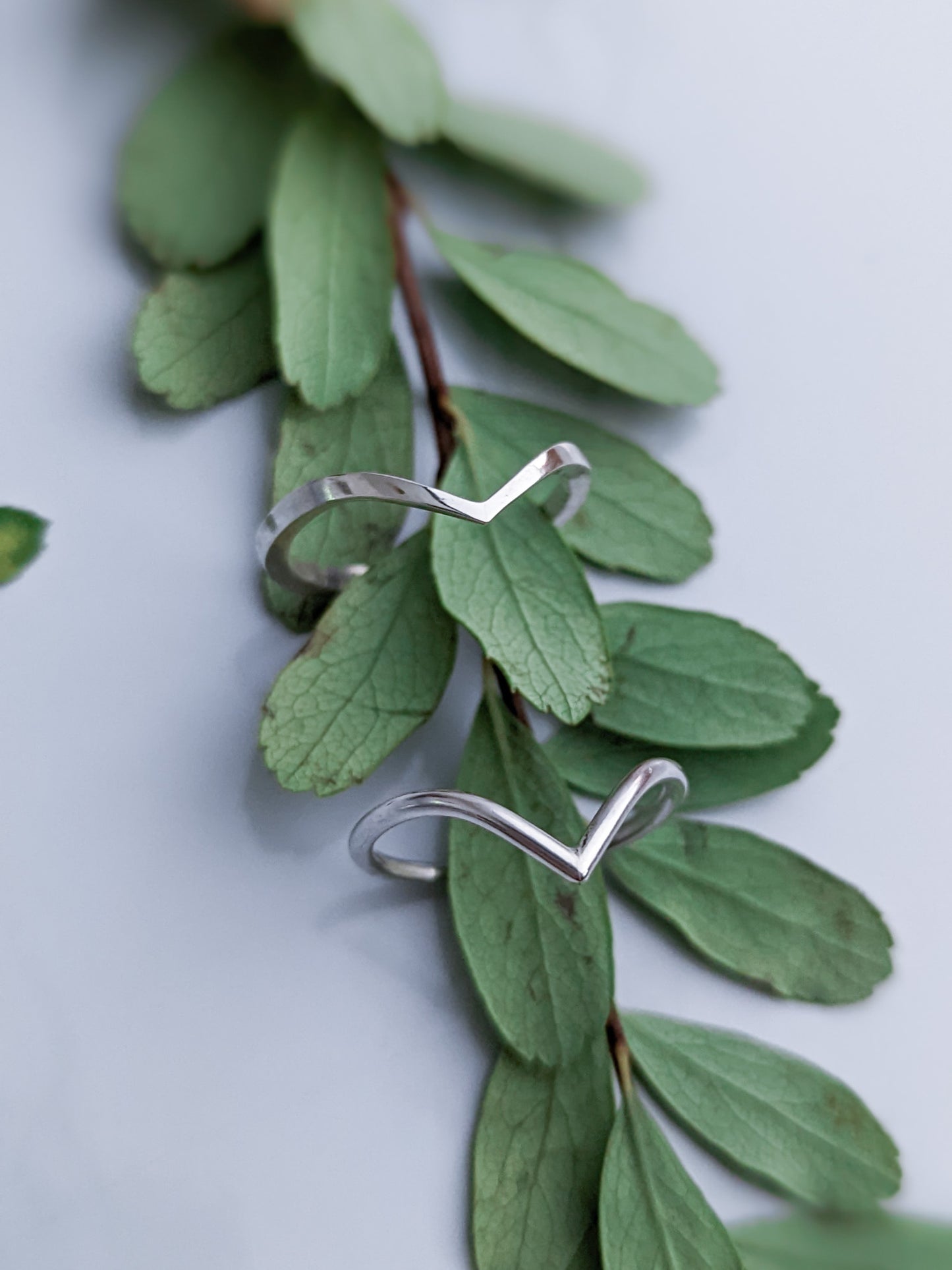 Silver wishbone rings