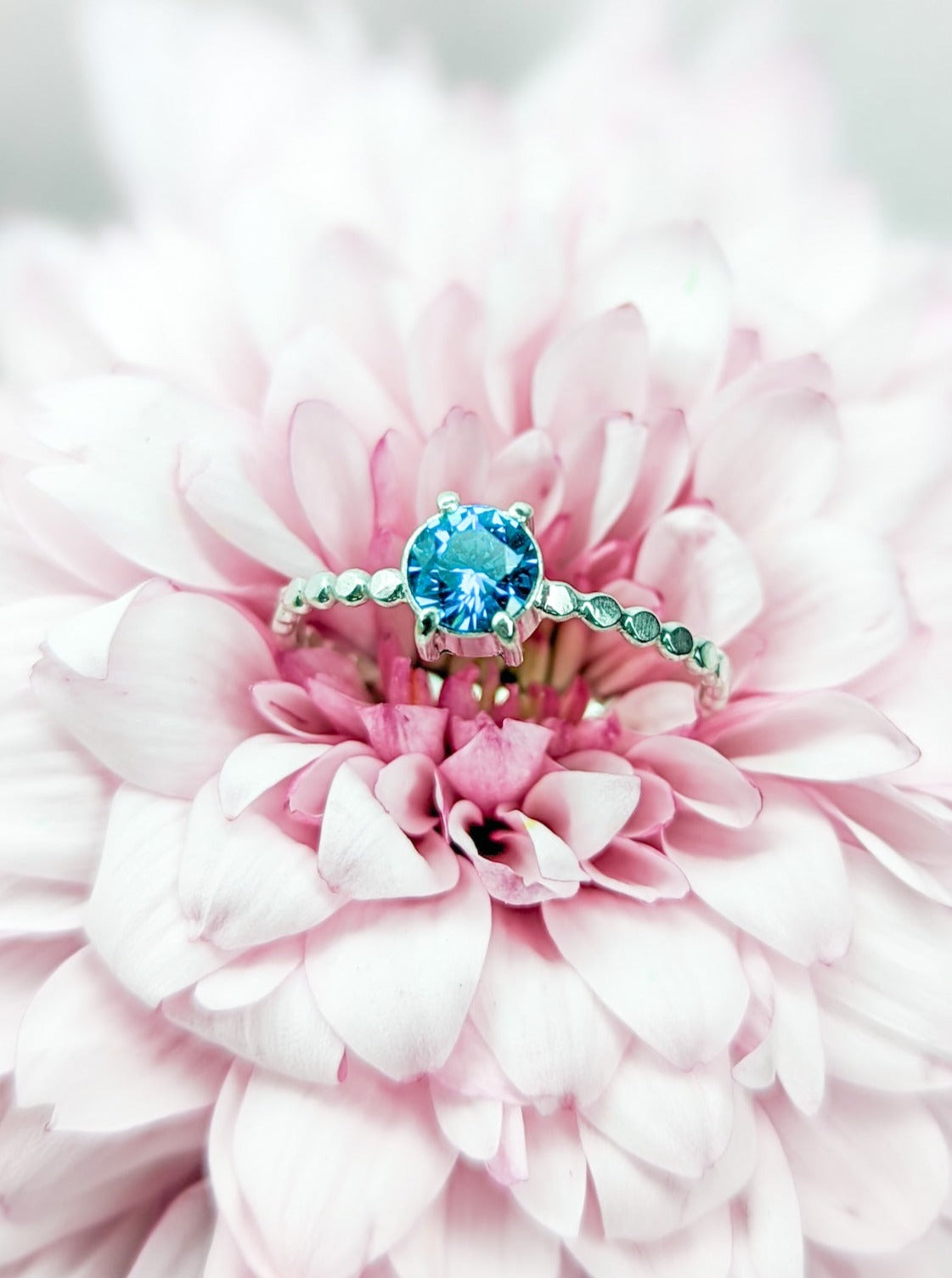 blue engagement ring