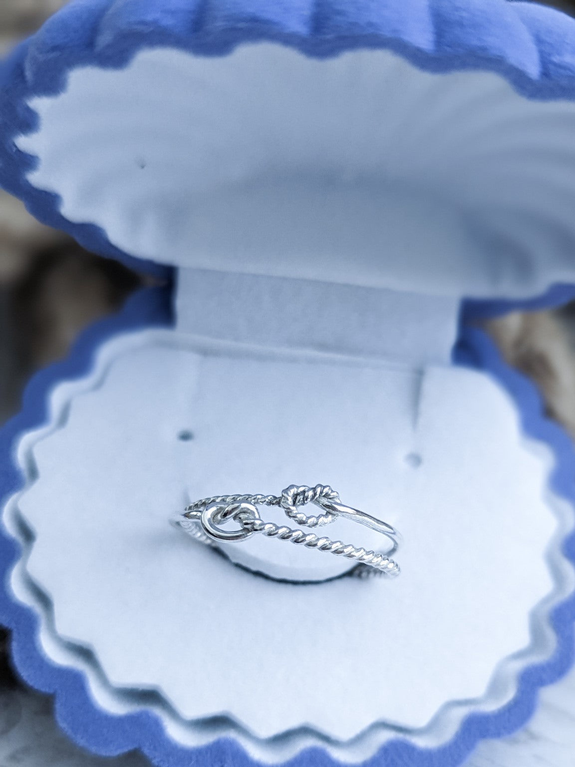 Sterling silver love knot rings