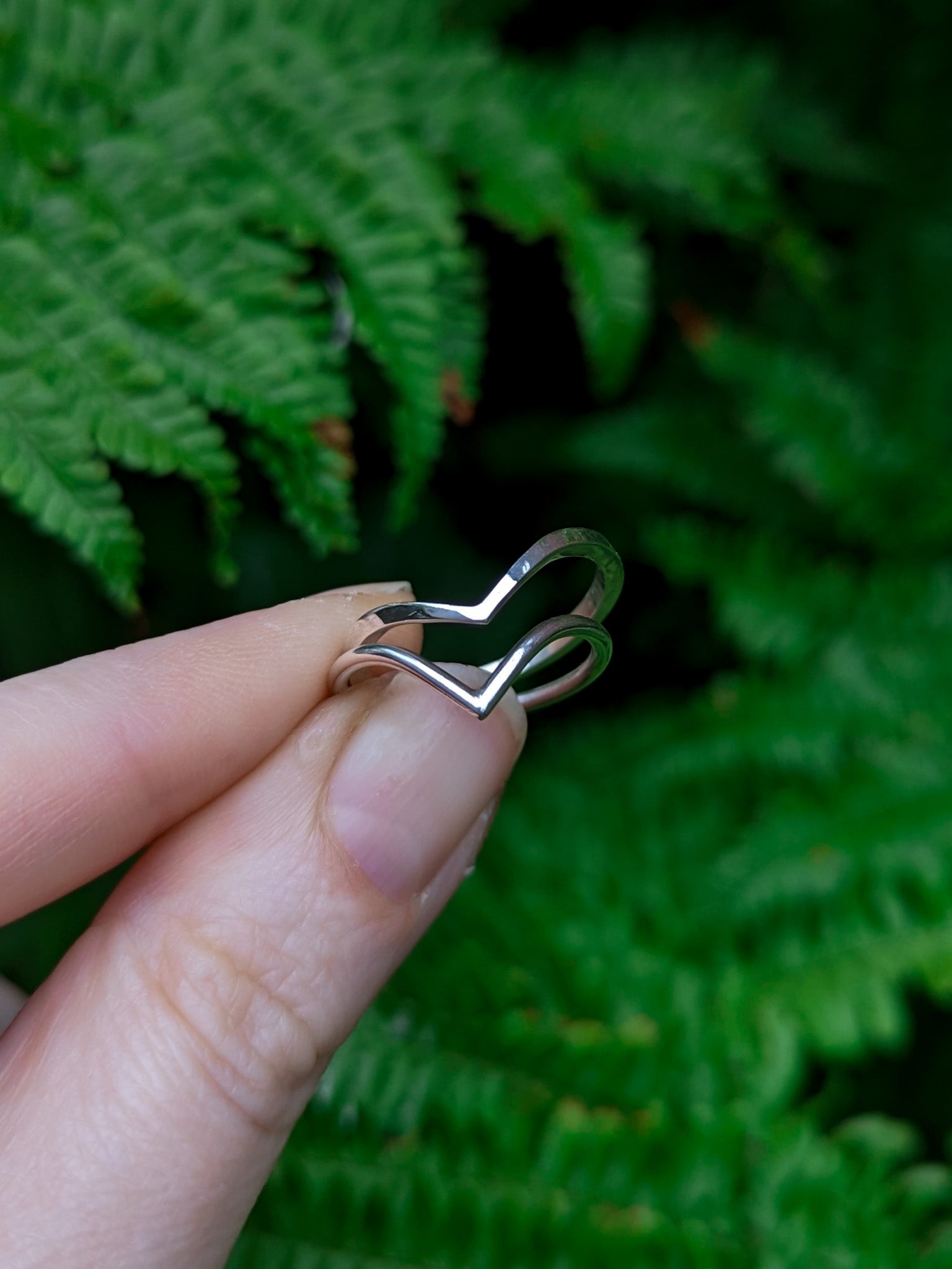 Sterling silver chevron rings