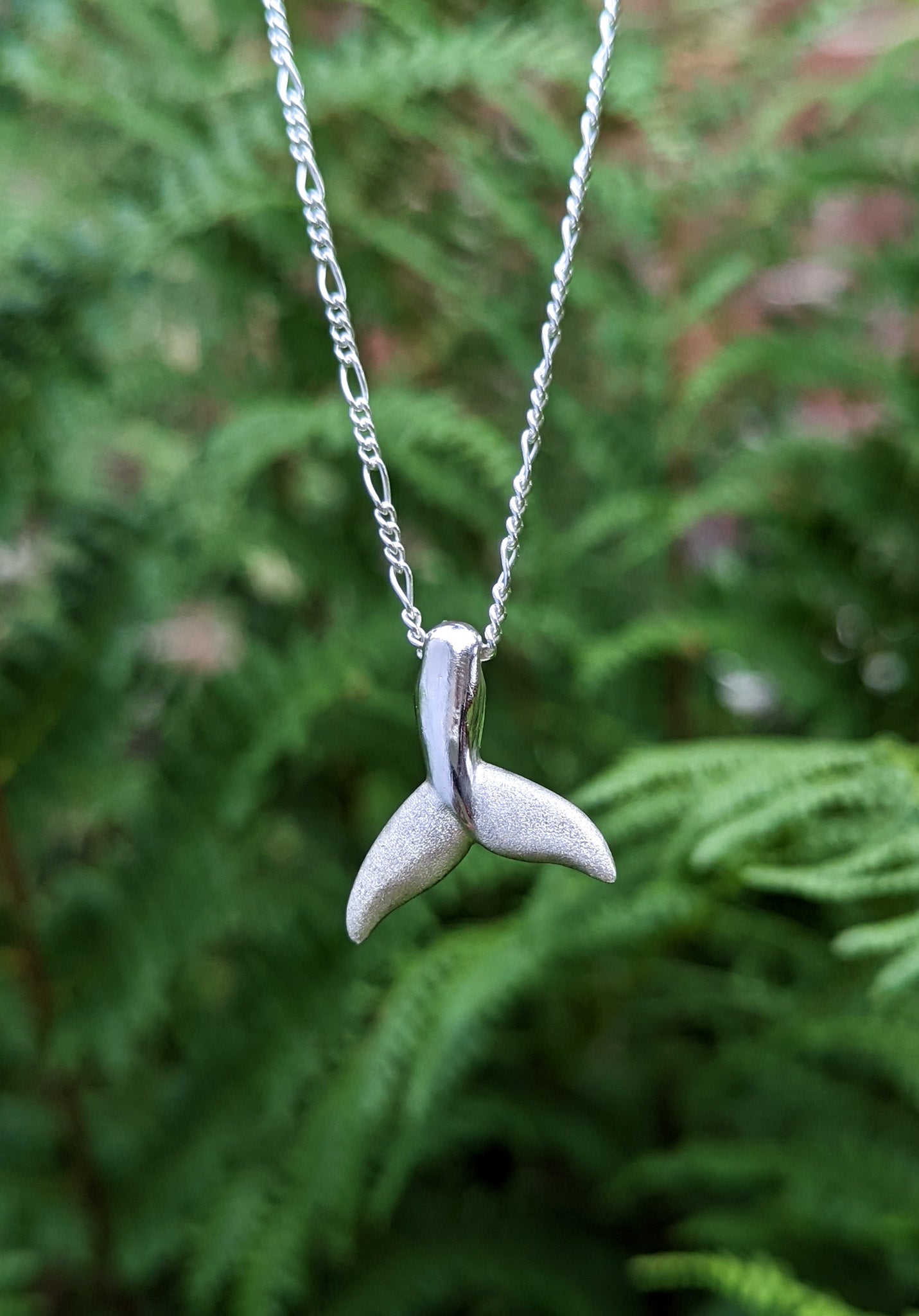Sterling Silver whale tail pendant