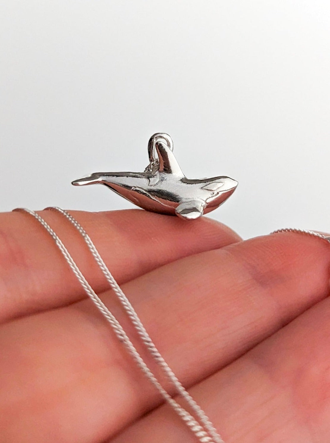 Tiny realistic orca necklace